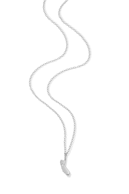 Lab Grown Diamond California State Diamond Pendant Necklace in Sterling Silver image number null